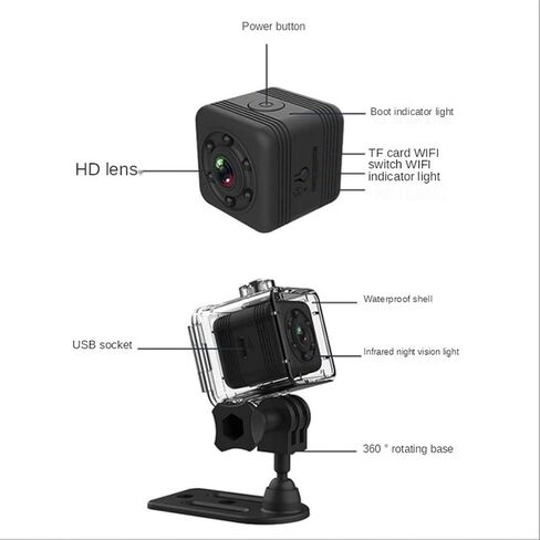 Camera Small Waterproof Sports Night Vision Security Aerial Photography Mini in Saudi Arabia