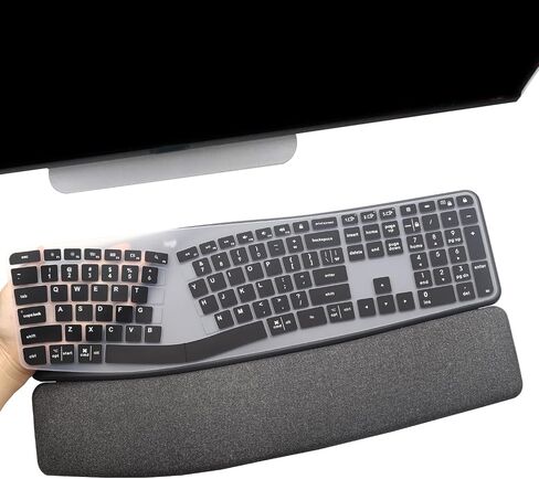 غطاء لوحة المفاتيح لـ Logitech K860/Logitech Ergo K860 لوحة المفاتيح اللاسلكية ، إكسسوارات Logitech K860 ، K860 لوحة مفاتيح Skin-Black in Saudi Arabia