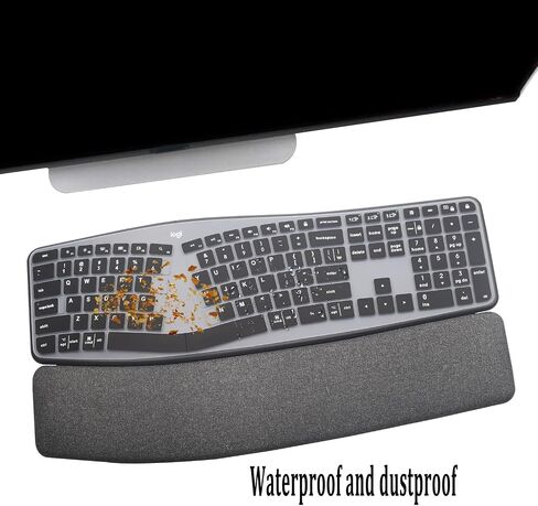 غطاء لوحة المفاتيح لـ Logitech K860/Logitech Ergo K860 لوحة المفاتيح اللاسلكية ، إكسسوارات Logitech K860 ، K860 لوحة مفاتيح Skin-Black in Saudi Arabia