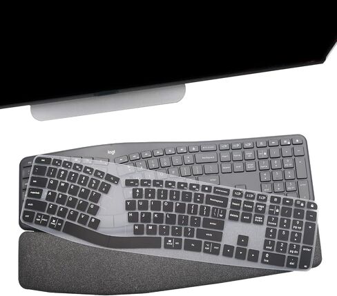 غطاء لوحة المفاتيح لـ Logitech K860/Logitech Ergo K860 لوحة المفاتيح اللاسلكية ، إكسسوارات Logitech K860 ، K860 لوحة مفاتيح Skin-Black in Saudi Arabia
