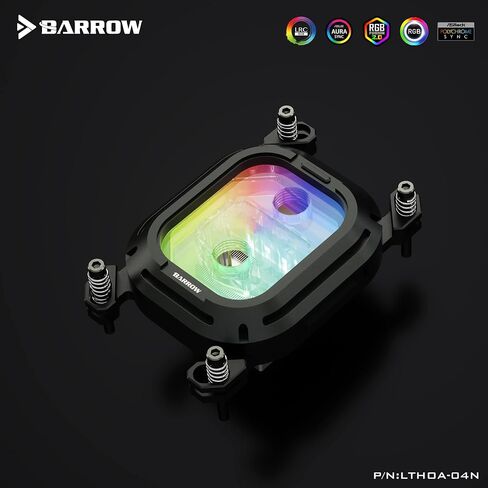 Barrow Kepler Series LTHOA-04N CPU Water Block for AMD Ryzen 3 5 7 9 Socket AM5 AM4 Red Copper Waterblock with LRC 2.0 5v 3Pin aRGB LED and Adapter (Black) in Saudi Arabia