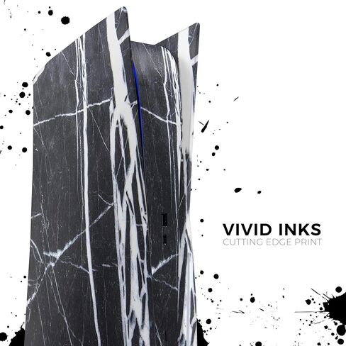 Natural Black & White Marble Stone - Design Skinz Full-Body Cover Wrap Decal Skin-Kit Compatible with The Sony Playstation 3 Console + Controller in Kuwait