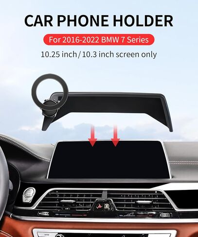Car Phone Holder for 2023-2025 BMW 7 Series / 2023 2024 2025 BMW i7 Accessories 14.9 inch Screen Fixed Clip, Phone Mount Compatible with MagSafe, Cell Phone Holder Does Not Affect Air Vent in Kuwait
