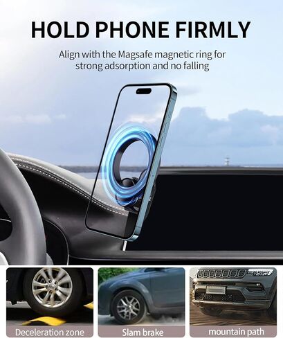 Car Phone Holder for 2023-2025 BMW 7 Series / 2023 2024 2025 BMW i7 Accessories 14.9 inch Screen Fixed Clip, Phone Mount Compatible with MagSafe, Cell Phone Holder Does Not Affect Air Vent in Kuwait