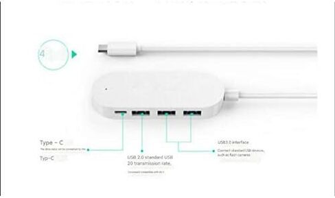 USB Hub One for Four Multi-Port Hub Type-c to USB3.0 Splitter for Hub Extension USB-c Converter (Color : Black) (Black) in Kuwait