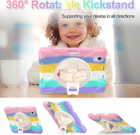 CASE BATYUE لـ iPad Mini 7 (A17 PRO) 2024/ MINI 6 8.3 '' 2021 ، حقيبة حماية كاملة الصدمات للأطفال مع 360 درجة دوارة و 180 درجة قابلة للطي ، حامل وقلم رصاص | وردي مبتهج in Kuwait