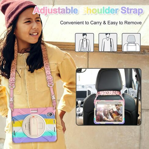 CASE BATYUE لـ iPad Mini 7 (A17 PRO) 2024/ MINI 6 8.3 '' 2021 ، حقيبة حماية كاملة الصدمات للأطفال مع 360 درجة دوارة و 180 درجة قابلة للطي ، حامل وقلم رصاص | وردي مبتهج in Kuwait