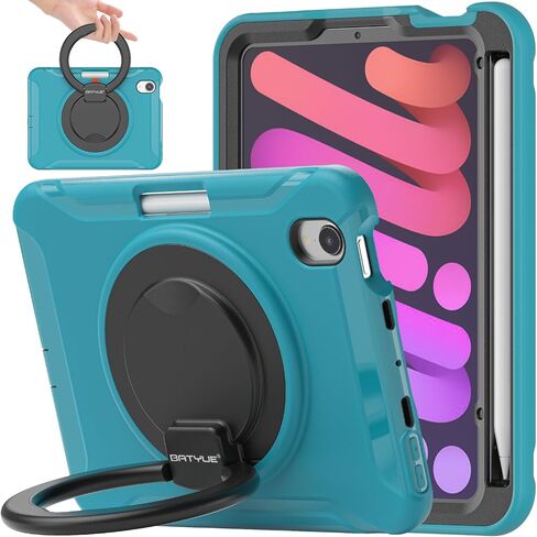 CASE BATYUE لـ iPad Mini 7 (A17 PRO) 2024/ MINI 6 8.3 '' 2021 ، حقيبة حماية كاملة الصدمات للأطفال مع 360 درجة دوارة و 180 درجة قابلة للطي ، حامل وقلم رصاص | وردي مبتهج in Kuwait