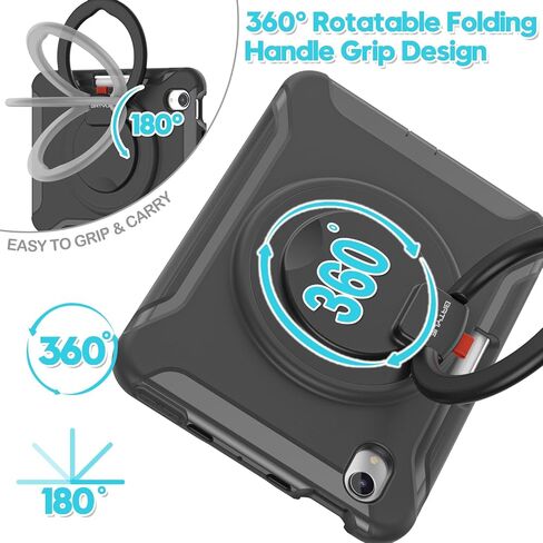 BATYUE Case for iPad mini 7 (A17 Pro) 2024/ Mini 6 8.3'' 2021,Full-Body Shockproof Protective Case for Kids with 360° Rotating & 180° Folding Stand, Handle& Pencil Holder| Cheery Pink in Kuwait