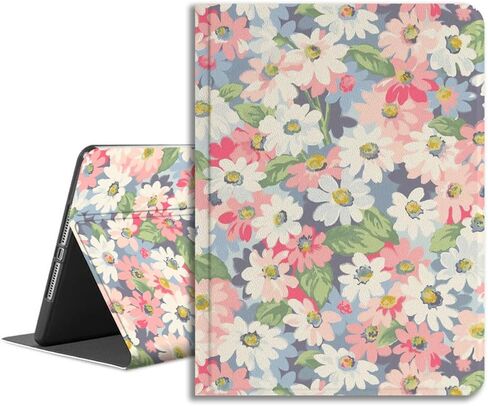 متوافق مع IPAD Case Pro 4th/3rd/2nd Gen 11 "Cover Folio Slim Fit Fit Strockproof Pu Leather for Women Girls with Composition Book Design Pink Leopard Print with Heart in Kuwait