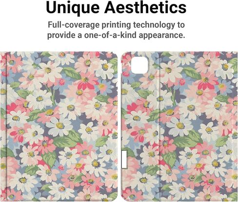 متوافق مع IPAD Case Pro 4th/3rd/2nd Gen 11 "Cover Folio Slim Fit Fit Strockproof Pu Leather for Women Girls with Composition Book Design Pink Leopard Print with Heart in Kuwait