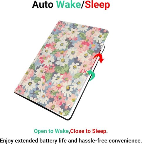 متوافق مع IPAD Case Pro 4th/3rd/2nd Gen 11 "Cover Folio Slim Fit Fit Strockproof Pu Leather for Women Girls with Composition Book Design Pink Leopard Print with Heart in Kuwait