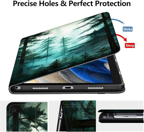 Case for Amazon Kindle Fire 7 Tablet (12th Generation, 2022 Release),Slim PU Leather Folding Stand Protive Cover with Auto Wake/Sleep for Fire 7 2022,Pine Trees in Kuwait
