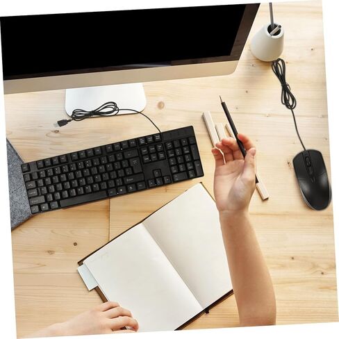 1 مجموعة مفاتيح المفاتيح والماوس تصميم مريح كامل الاستجابة الماوس البصري لأسطح التشغيل السلسة للمكتب والاستخدام المنزلي in Kuwait