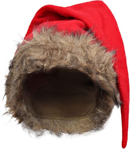 قبعة سانتا التنكرية القزم Liripipe زي قطيفة حافة طويلة مدببة لعيد الميلاد قبعة رن فير لعيد الميلاد in Kuwait