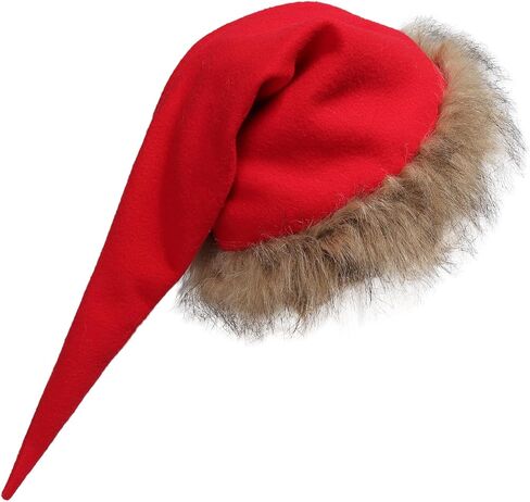 قبعة سانتا التنكرية القزم Liripipe زي قطيفة حافة طويلة مدببة لعيد الميلاد قبعة رن فير لعيد الميلاد in Kuwait