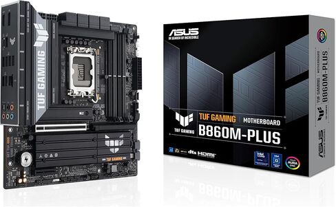 ASUS TUF Gaming B860M-Plus Intel Matx Motherboard ، 12+1+2+1 80A DRMOS POWER SCORES ، DDR5 ، PCIE 5.0 ، 3XM.2 SLOTS ، Realtek 2.5GB Ethernet ، DisplayPort ، HDMI ، USB 20GBPS Type-Cith DP ALTC in Kuwait