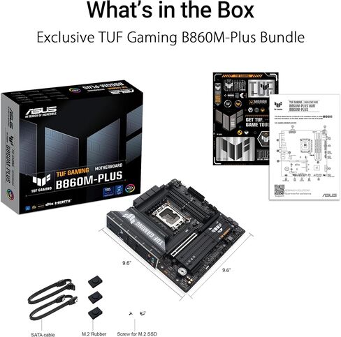 ASUS TUF Gaming B860M-Plus Intel Matx Motherboard ، 12+1+2+1 80A DRMOS POWER SCORES ، DDR5 ، PCIE 5.0 ، 3XM.2 SLOTS ، Realtek 2.5GB Ethernet ، DisplayPort ، HDMI ، USB 20GBPS Type-Cith DP ALTC in Kuwait