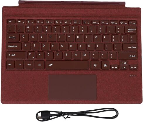 Yunseity Wireless Keyboard, 7 Color Backlit Type Cover with Multi Gesture Touchpad Fit for Surfaces Pro 3, 4, 5, 6, 7, 7+ Portable Tablet (Black) in Saudi Arabia