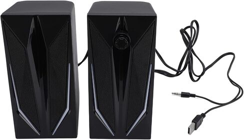مكبر صوت RGB Light Small Multimedia مع وحدة 2.0 بوصة للكمبيوتر المحمول ، صوت الجهير المحسّن ، صوت استريو غامر ، قنوات مزدوجة ، إضاءة محيطة تدرج 7 ألوان ، USB in Saudi Arabia