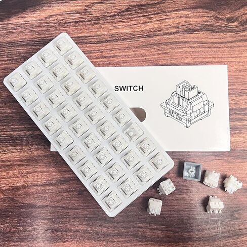 Silent Keyboard Switches,White Jade Switch for Mechanical Gaming Keyboard,5-pin Linear/Typing&Gaming/Pre Lubed Switches(108Pcs,Mute White) in Kuwait