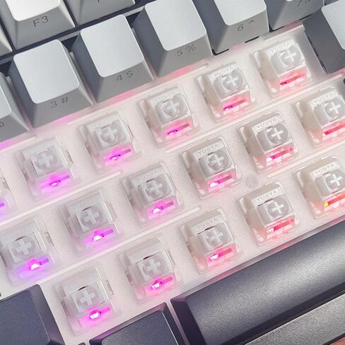 Silent Keyboard Switches,White Jade Switch for Mechanical Gaming Keyboard,5-pin Linear/Typing&Gaming/Pre Lubed Switches(108Pcs,Mute White) in Kuwait