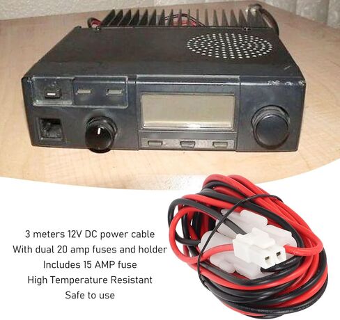 كابل سلك الطاقة 12V DC ، استبدال كبل طاقة الراديو 9.8 قدمًا لـ TK7180 TK8180 TK7302 TK8302 TK7360 TK8360 NX 820 in Kuwait