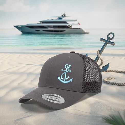 Silhouette Country Hats for Men & Women | Embroidered Anchor with Rope | Mesh Trucker Hats for Men & Women in Saudi Arabia
