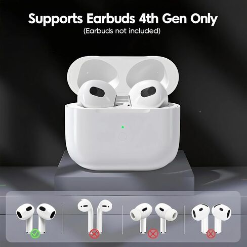 استبدال حالة الشحن اللاسلكي متوافق مع AirPods الجيل الرابع ، Air Pod 4 Charger مع Type-C ، زر مزامنة الاقتران الأزرق ، بطارية 600 مللي أمبير في الساعة. in Kuwait