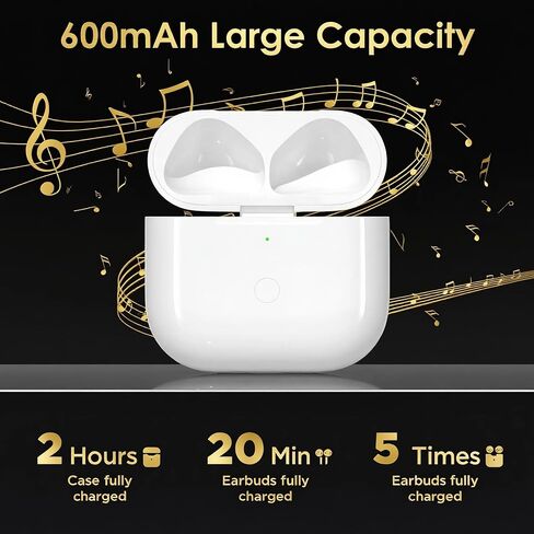 استبدال حالة الشحن اللاسلكي متوافق مع AirPods الجيل الرابع ، Air Pod 4 Charger مع Type-C ، زر مزامنة الاقتران الأزرق ، بطارية 600 مللي أمبير في الساعة. in Kuwait
