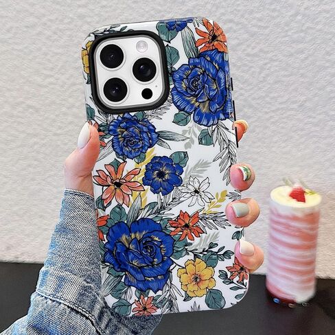 J.West متوافق مع iPhone 15 Pro Max Case 6.7 بوصة مع 2 حزمة شاشة زجاجية مقسّمة ، تغطية هجينة حيوانات طيبة للبنات للنساء الحالات الجمالية للهاتف in Kuwait
