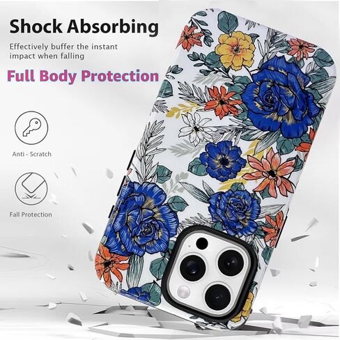 J.West متوافق مع iPhone 15 Pro Max Case 6.7 بوصة مع 2 حزمة شاشة زجاجية مقسّمة ، تغطية هجينة حيوانات طيبة للبنات للنساء الحالات الجمالية للهاتف in Kuwait