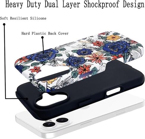 J.West متوافق مع iPhone 15 Pro Max Case 6.7 بوصة مع 2 حزمة شاشة زجاجية مقسّمة ، تغطية هجينة حيوانات طيبة للبنات للنساء الحالات الجمالية للهاتف in Kuwait