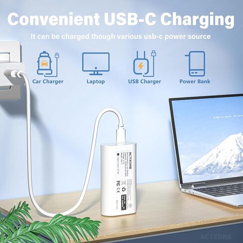 5pack 7000mah بطاريات متوافقة مع كاميرا Wyze Battery Cam Pro و Duo Cam Doorbell في الهواء الطلق/داخلي مع كابل Type-C in Kuwait