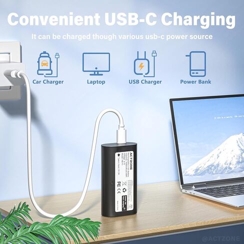 5pack 7000mah بطاريات متوافقة مع كاميرا Wyze Battery Cam Pro و Duo Cam Doorbell في الهواء الطلق/داخلي مع كابل Type-C in Kuwait