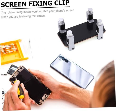 STOBOK 2pcs Screen Fixing Clip Set for Tablets and Phones Adjustable Metal Clamps for Secure Screen Repair Compatible Laptops and LCDs for DIY Enthusiasts in Saudi Arabia