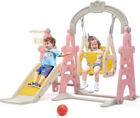 NYEEKOY 4-in-1 Toddler Slide & Swing Set for Toddlers Age 1-3 in Saudi Arabia