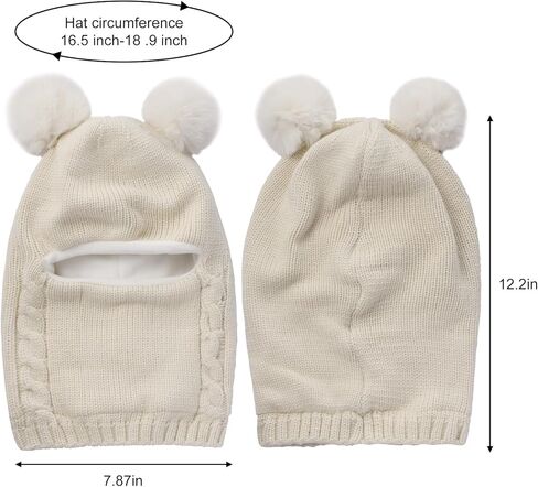 قبعة شتوية محبوكة للأطفال البنات والأولاد، وشاح للأطفال الصغار، غطاء للأذن، أوشحة، قبعات مبطنة بالصوف in Kuwait
