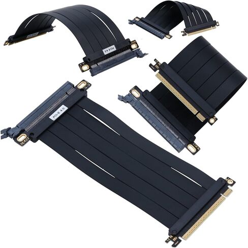 PCI-E 4.0 16x تمديد بطاقة الفيديو RISER محمية كابل مرن 180 درجة تثبيت كبل تمديد بطاقة الرسومات GPU للكمبيوتر (30 سم) in Saudi Arabia