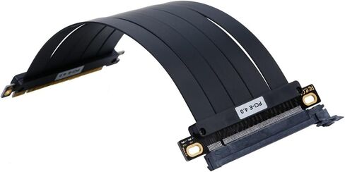 PCI-E 4.0 16x تمديد بطاقة الفيديو RISER محمية كابل مرن 180 درجة تثبيت كبل تمديد بطاقة الرسومات GPU للكمبيوتر (30 سم) in Saudi Arabia