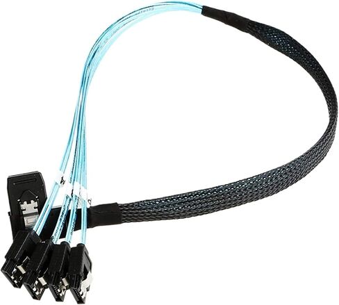 0.5M HD 36PIN SFF 8087 الزاوية اليمنى من الذكور إلى 4 SATA 7Pin أنثى 180 درجة الكابل in Saudi Arabia