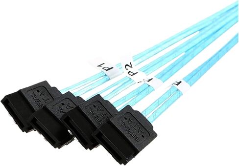 0.5M HD 36PIN SFF 8087 الزاوية اليمنى من الذكور إلى 4 SATA 7Pin أنثى 180 درجة الكابل in Saudi Arabia