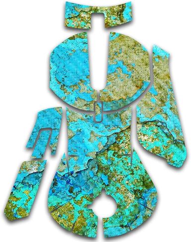 Mayyskins Carbon Carbon Skin متوافق مع منافس الفولاذ 5 ألعاب الماوس - Teal Marble | واقي ، دائم من ألياف الكربون المحكم | من السهل تطبيق وتغيير الأنماط | صنع في الولايات المتحدة in Kuwait