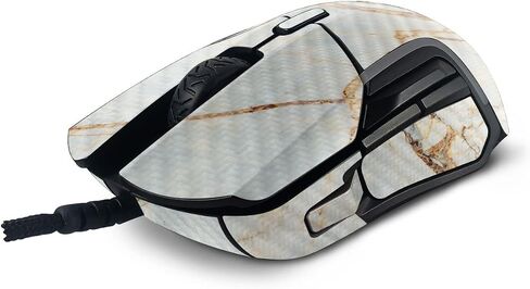 Mayyskins Carbon Carbon Skin متوافق مع منافسة الفولاذ 5 ألعاب الماوس - الرخام العتيقة | واقي ، دائم من ألياف الكربون المحكم | من السهل تطبيق وتغيير الأنماط | صنع في الولايات المتحدة in Saudi Arabia