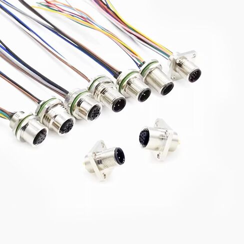 1.64ft M8 4 Pin A Code Male Connector Cable, IP67 Waterproof Back Mount Cable UnShielded Straight Aviation Socket Electrical Cable Sensor Receptacle 30V 4A (0.5Meter) in Kuwait