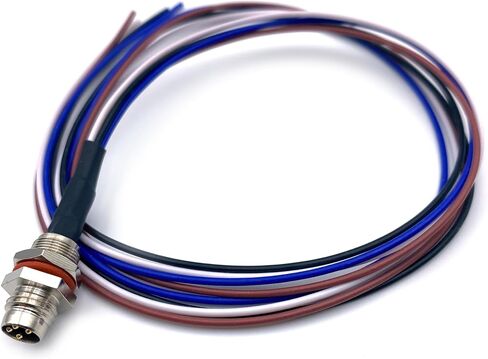 1.64ft M8 4 Pin A Code Male Connector Cable, IP67 Waterproof Back Mount Cable UnShielded Straight Aviation Socket Electrical Cable Sensor Receptacle 30V 4A (0.5Meter) in Kuwait