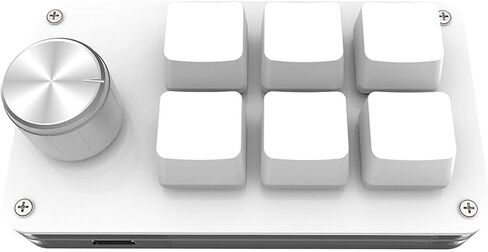6 مفاتيح لوحة مفاتيح USB لـ W/حجم الأزرار المقبض ألعاب البرمجة لمشاة المفاتيح الميكانيكية والأبيض in Saudi Arabia