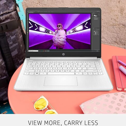 HP Stream Laptop, 14" HD Display, Intel Celeron N4120 Processor, 16GB Memory, 320GB Storage (64GB eMMC + 256GB Card), 1-Year Office 365, Webcam, HDMI, Wi-Fi, USB-C, Windows 11 Home, White, JVQ MP in Saudi Arabia