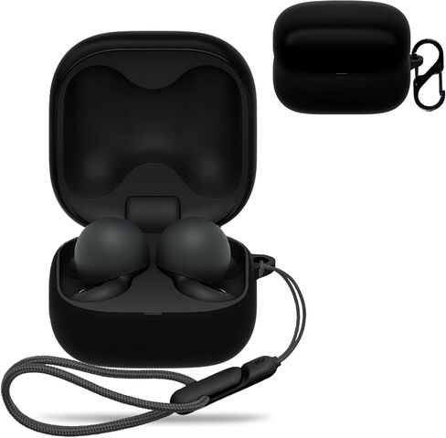 بالنسبة إلى Sony Linkbuds ، تناسب الغطاء العلوي في سماعات سماعات سماعات سماعات الأذن اللاسلكية حقًا ، وغطاء حماية لسماعات الأذن اللاسلكية (مع Carabiner + Lanyard) غطاء واقعي لـ LinkBuds يناسب Wfls910nw.uc (أسود) in Kuwait