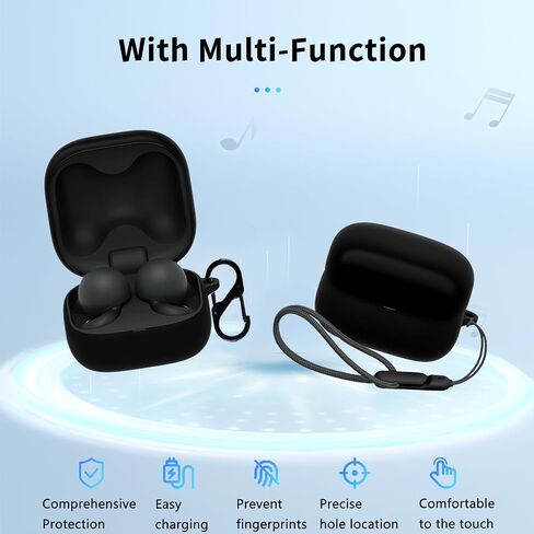 بالنسبة إلى Sony Linkbuds ، تناسب الغطاء العلوي في سماعات سماعات سماعات سماعات الأذن اللاسلكية حقًا ، وغطاء حماية لسماعات الأذن اللاسلكية (مع Carabiner + Lanyard) غطاء واقعي لـ LinkBuds يناسب Wfls910nw.uc (أسود) in Kuwait